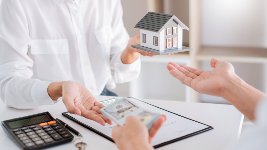 exchanging money for real estate