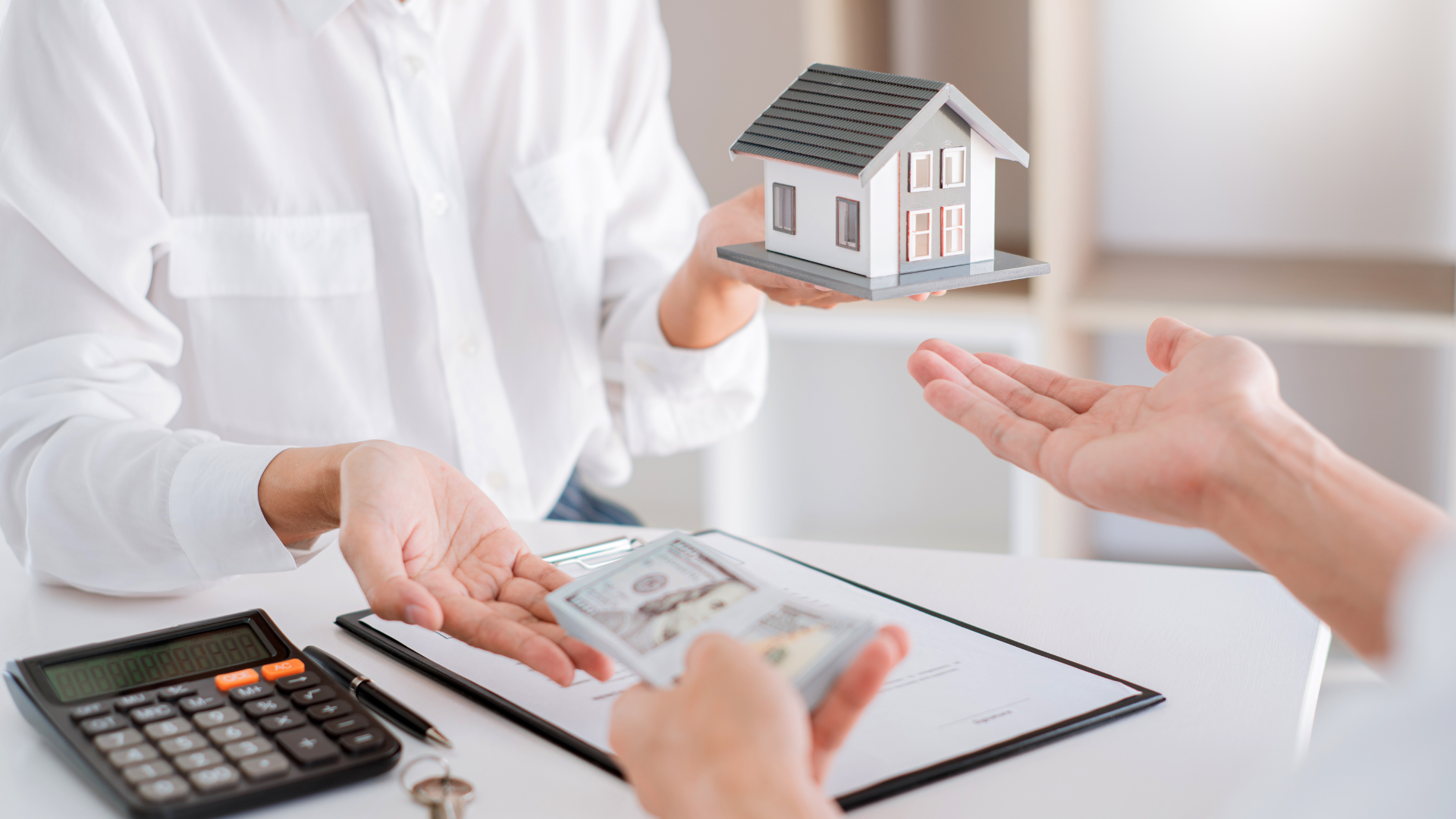 exchanging money for real estate